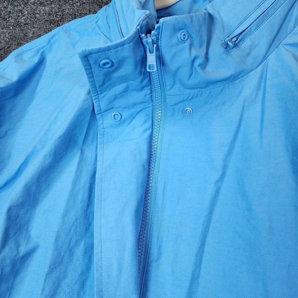 NWT Eileen Fisher Hidden‎ Hood Stand Collar Organic Cotton Nylon Rain Jacket L